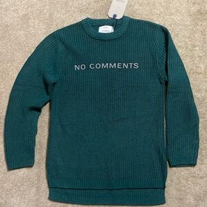Green cotton blend ribbed sweater boys size 9 134 cm